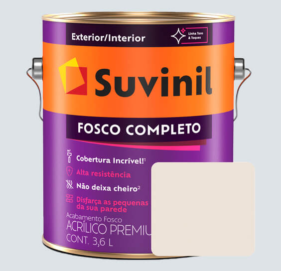 PINTURA SUVINIL LÁTEX ACRÍLICO MATE COMPLETO ALGODÓN EGIPCIO LATA 3.6L